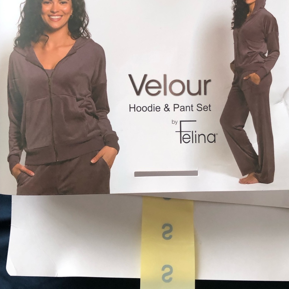 Felina Velour Hoodie & Pant Set - Chocolate Brown